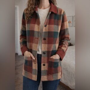 Plaid coat Jacket in Warm Tones from Wallace & Barnes (J Crew)
